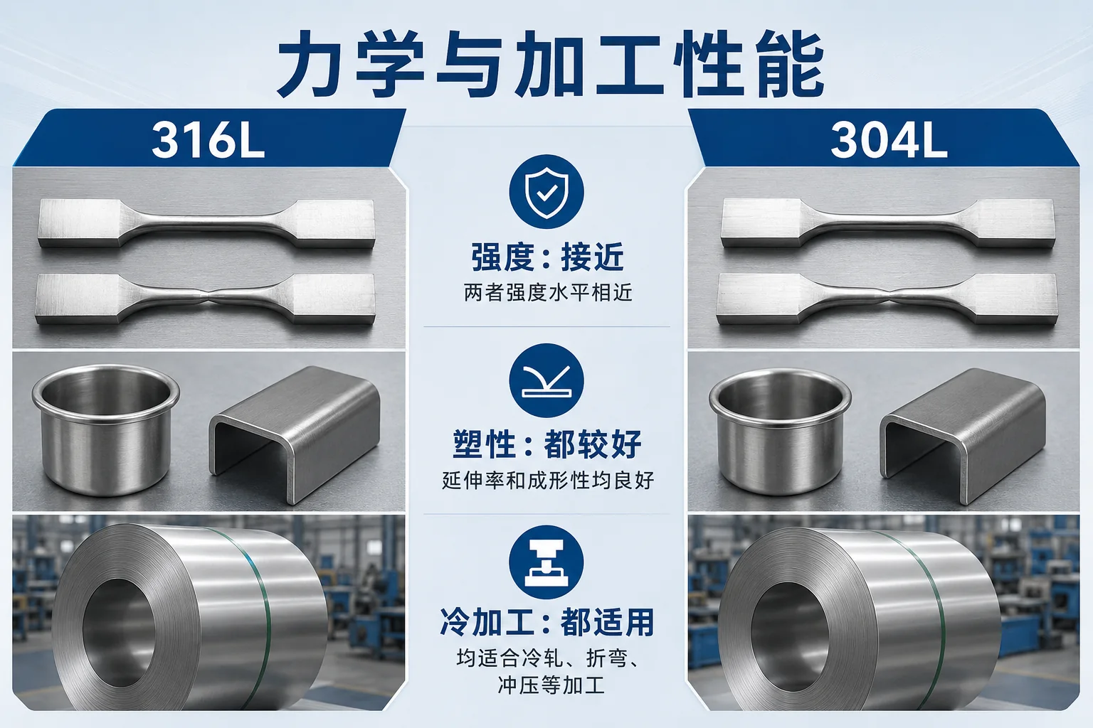 316L与304L不锈钢力学性能测试对比
